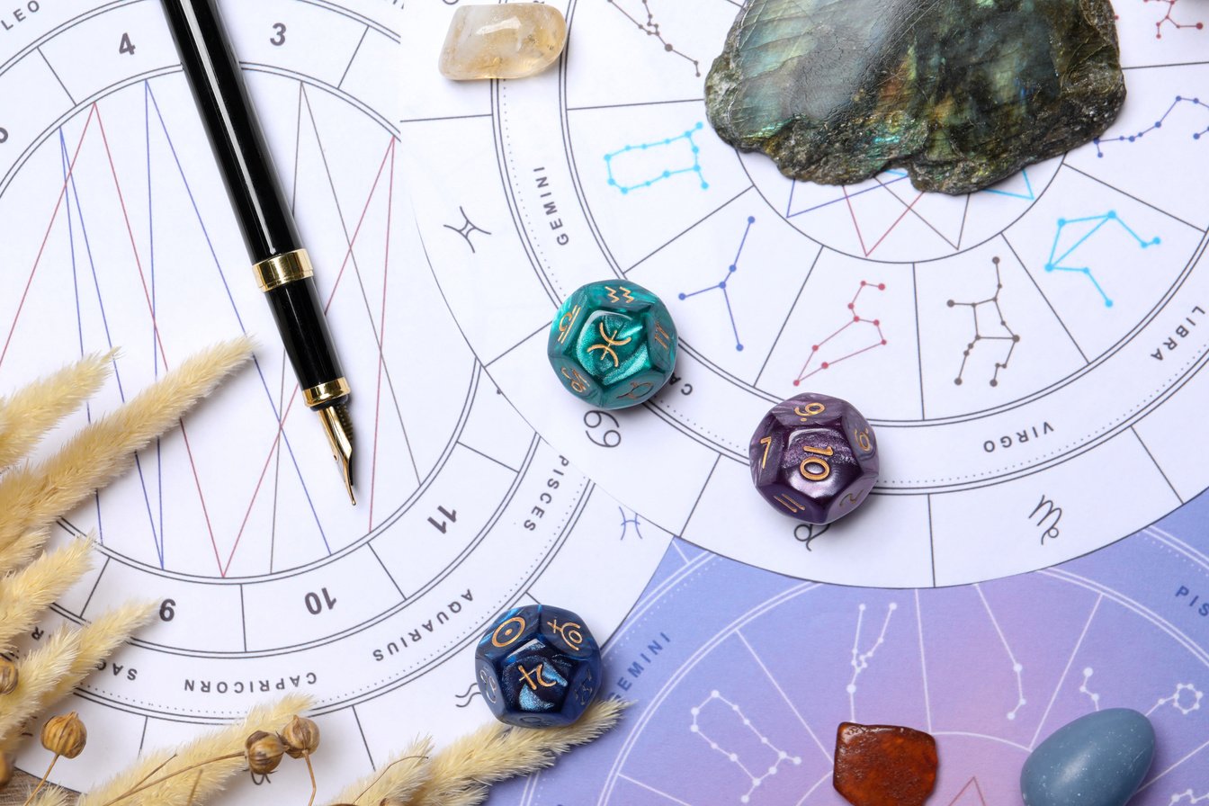 Zodiac Wheels, Natal Chart, Fountain Pen, Astrology Dices and Ge